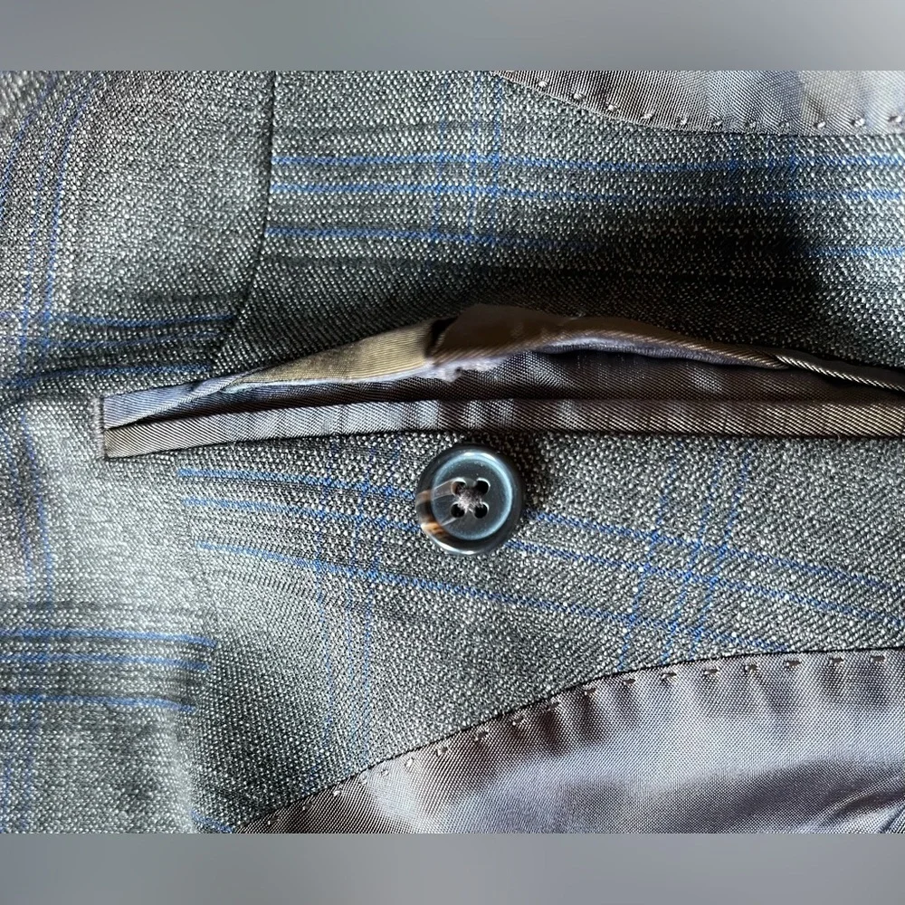 Men’s Ralph Lauren Blazer Suit Jacket Brown & Blue plaid Sports coat  Career 48L